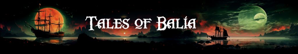 Tales of Balia banner with boats and moons